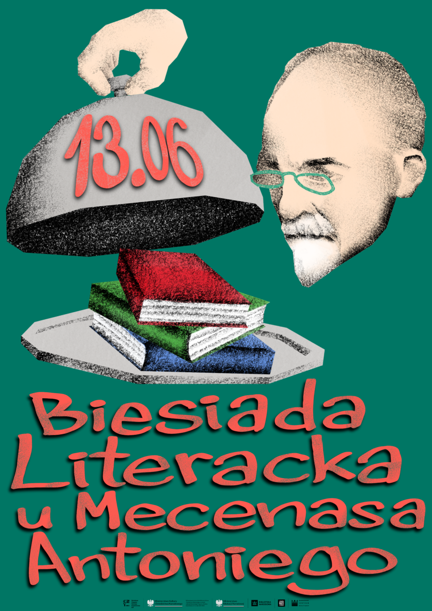 plakat zapraszający na biesiadę literacką