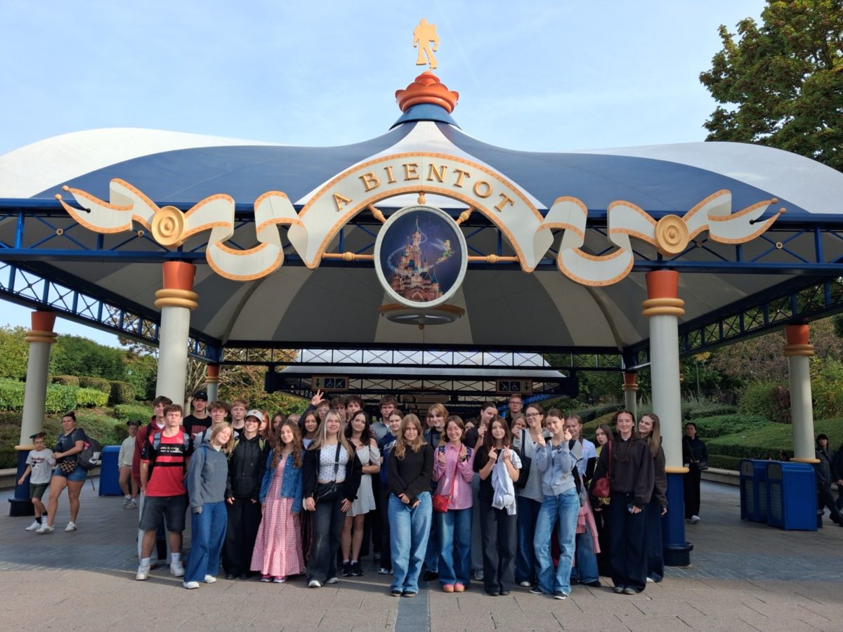 osoby stojące w disneylandzie
